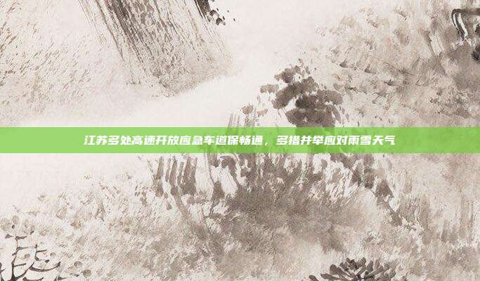 江苏多处高速开放应急车道保畅通，多措并举应对雨雪天气