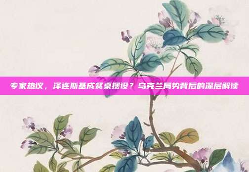 专家热议，泽连斯基成餐桌摆设？乌克兰局势背后的深层解读