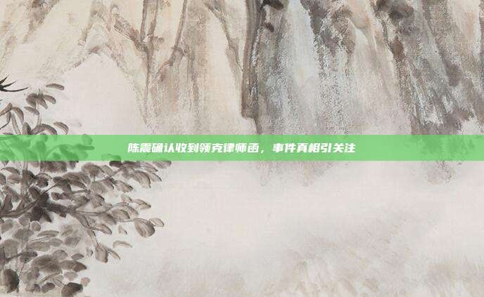 陈震确认收到领克律师函，事件真相引关注